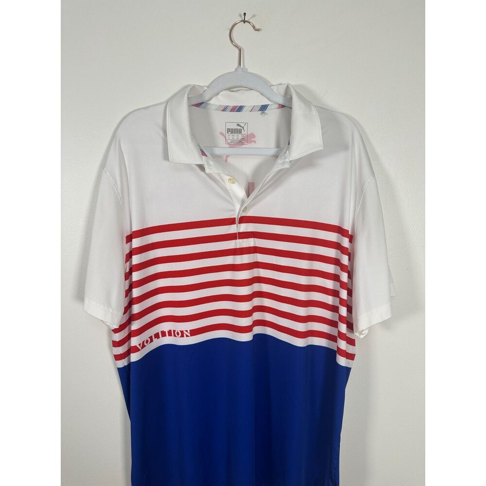 Puma Golf Volition CK6 Flag Polo Shirt Men's XL - Excellent Condition Patriotic